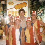 John Travolta with the Hot Dog on a Stick employees